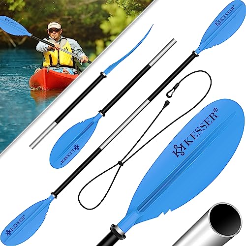 KESSER® Paleta Doble – 4 Piezas para Canoa Kayak Sup Stand-Up Paddling Board Pala de Remo, 228 cm de Aluminio, Muy Ligera para Bote Inflable, Remo, Kayak, Surf Board Bote