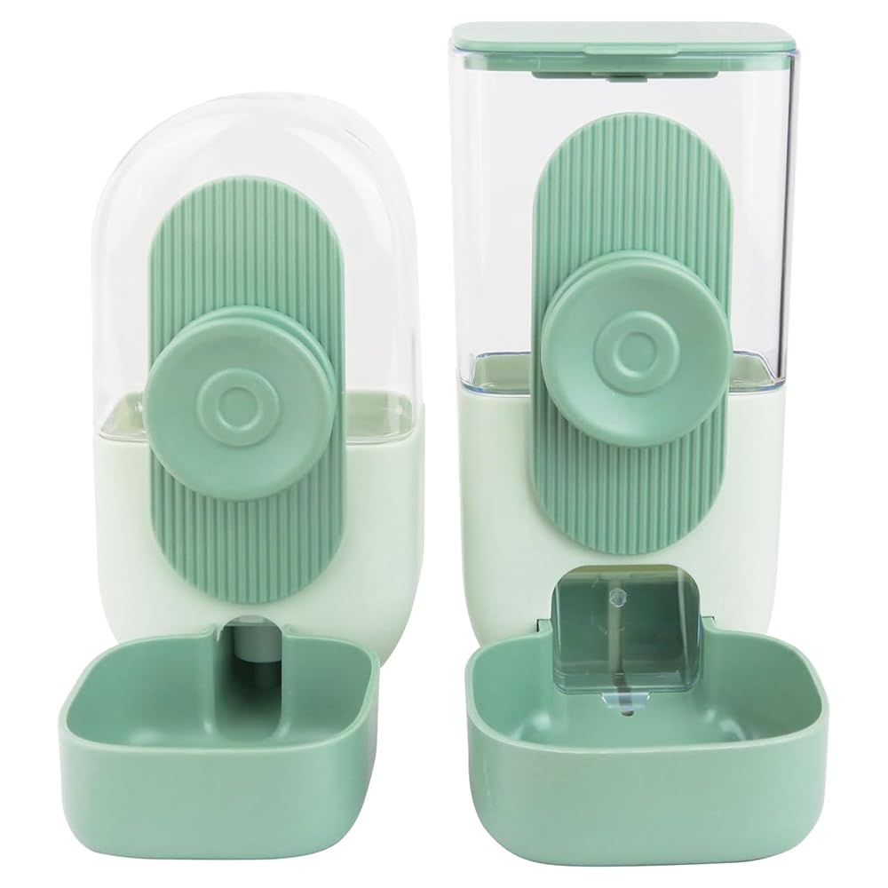TOMVAES Hanging Automatic Feeder, Mint Green Dog Cat Feeder and Water Dispenser, Pet Waterer, Small Medium Animals Dispenser & Food Bowl, Kitten Puppy Feeding Dispenser