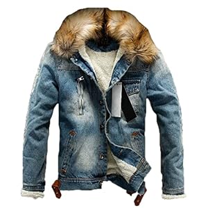 Heren Sherpa Denim Jas Heren Gewassen Bont Gevoerde Jeans Jassen Winter Sherpa Voering Jas