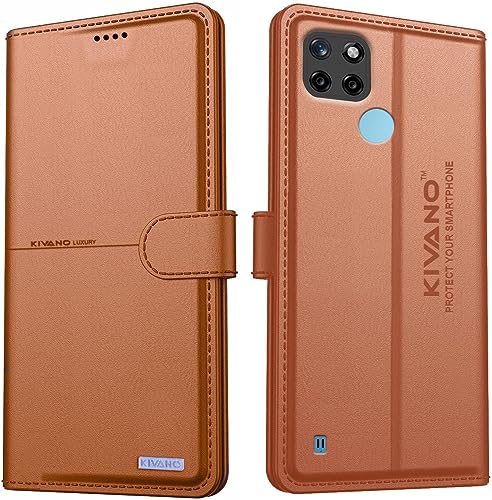 Image of KIVANO Compatible with Realme C11Y / Realme C21Y / Realme C25Y Flip Cover | Leather Finish | Inside Pockets & Inbuilt Stand | Shockproof Wallet Style Magnetic Closure Back Cover Case