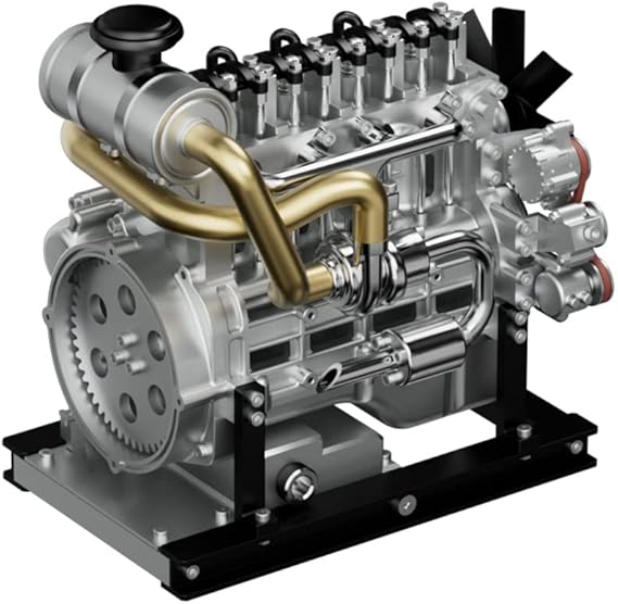AKAYI TECHING 1/10 Metal OHV L4 Diesel Engine Model Building Kits That