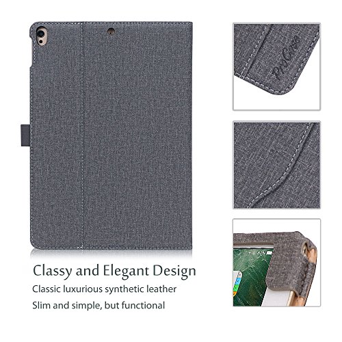 ProCase Case for iPad Air 10.5" (3rd Gen) 2019 / iPad Pro 10.5" 2017 (A1701 / A1709) with Pencil Holder - Premium PU Leather Stand Folio Protective Cover, with Document Pocket -Grey