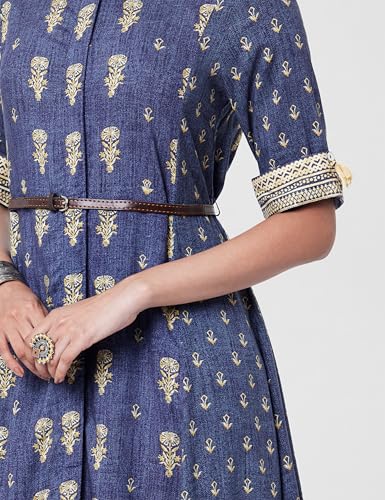 Image of BIBA Solid Rayon Flared Fit Womens Kurta