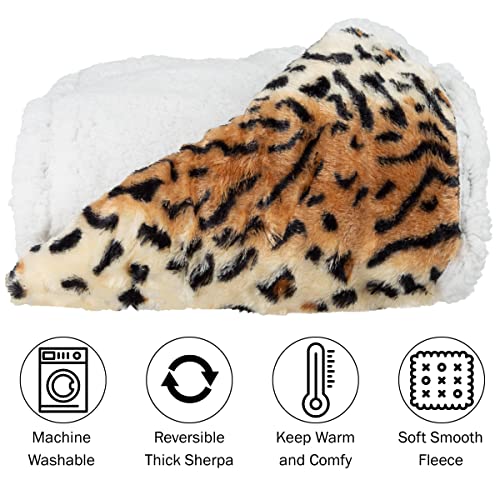 Lavish Home Tiger Throw Blanket-Fleece Sherpa #TOP4