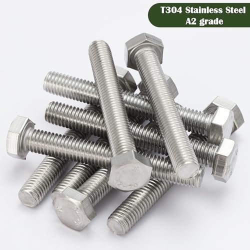AMLOOPH M8 Bolts, M8 X 45mm Hex Head Cap Screws - A2 Grade Stainless Steel Fully Threaded Hex Bolts for Metal Construction Work, Automotive Machinery (Pack Of 10) - Image 5
