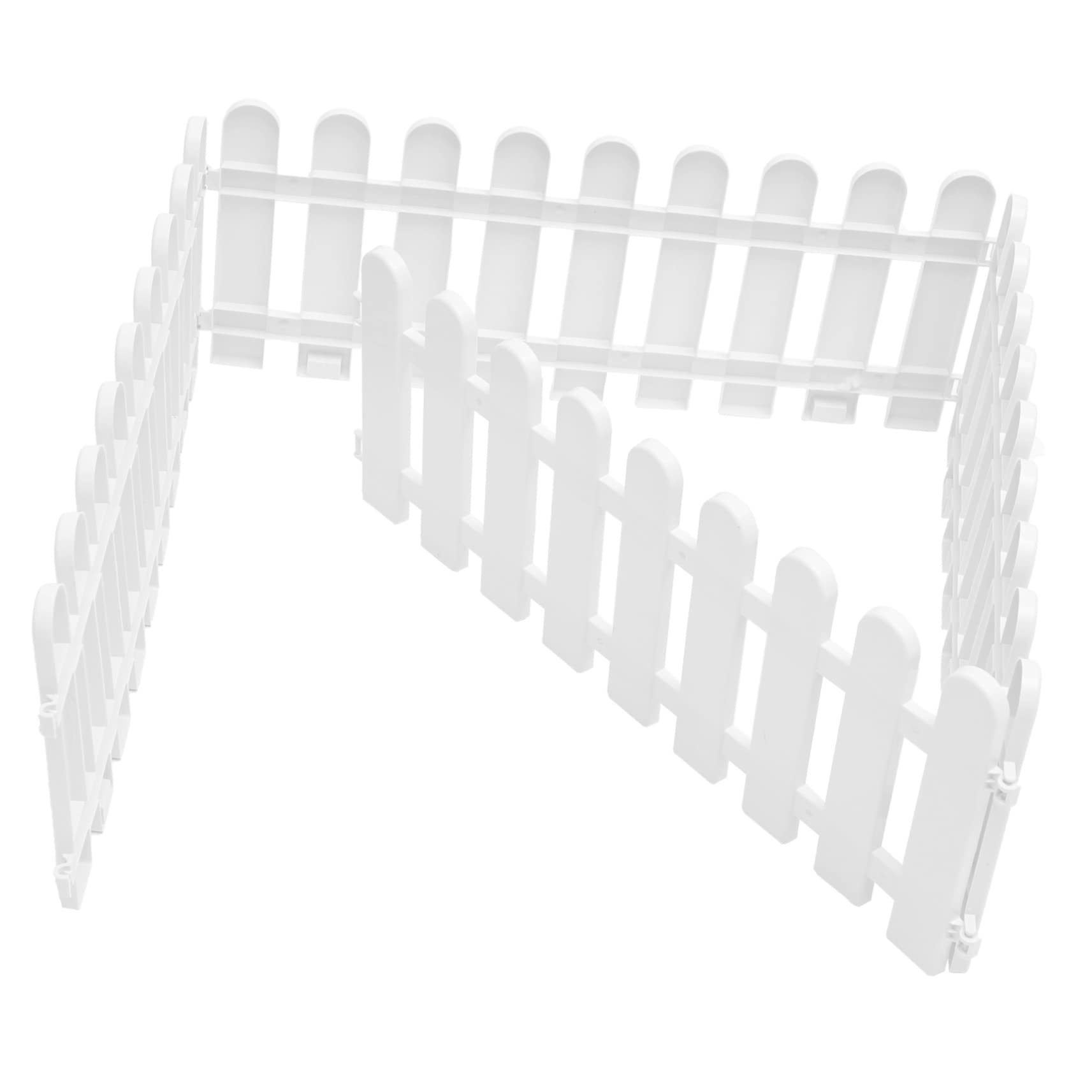 Bordure de jardin Milisten blanche avec panneaux de clôture pour aménagement paysager