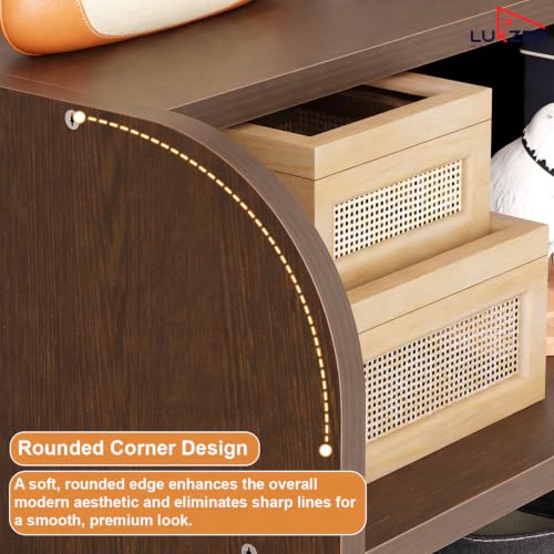 Image of Lukzer 6-Tier Engineered Wood Shoe Rack for Home (SR-005 /Wenge) Footwear Storage Organizer with Rounded Corner Design, Space-Saving Shoe Stand for Office, Entryway & Living Room (100 x 60 x 30 cm)