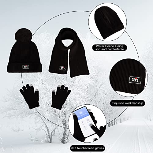 Openfly Kids Winter Beanie Hat Scarf Gloves Set For 2-7 Years Old Boys Girls Winter Knit Warm Fleece Lined Kids Hat Scarf Gloves Set #TOP4