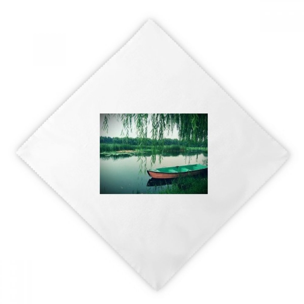 Serviettes en tissu blanc haut de gamme photographie de paysage réutilisable pour grand dîner