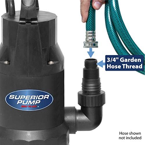Image of Superior Pump 91359 1 /3 HP Utility Pump-Oil Free Design, Black