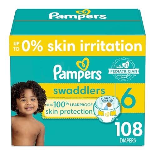 Image of Pampers Swaddlers Diapers - Size 6, One Month Supply (108 Count), Ultra Soft Disposable Baby Diapers