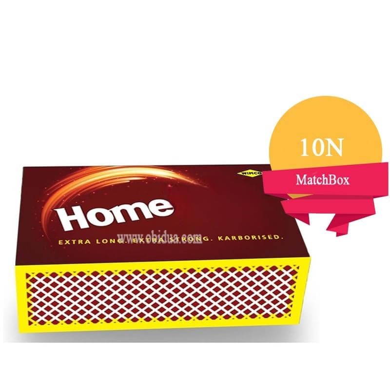 Image of HomeLights Medium Size Match Box (Pack of 1 X 4 Matchboxes) Karborised 100 Match Sticks for Kitchen, Pooja & Craft | Extra Long, Extra Strong Matchsticks