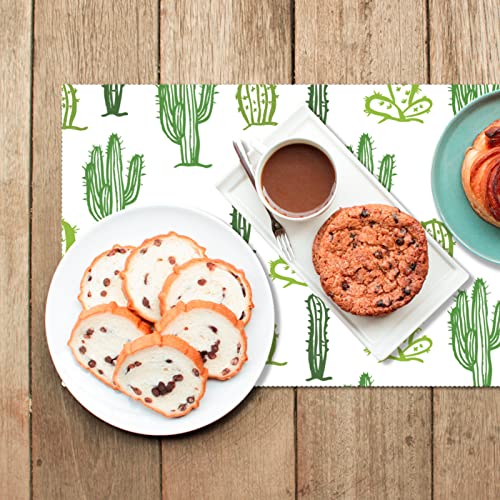Sets de table cactus vert 30x45 cm antidérapants lot de 6