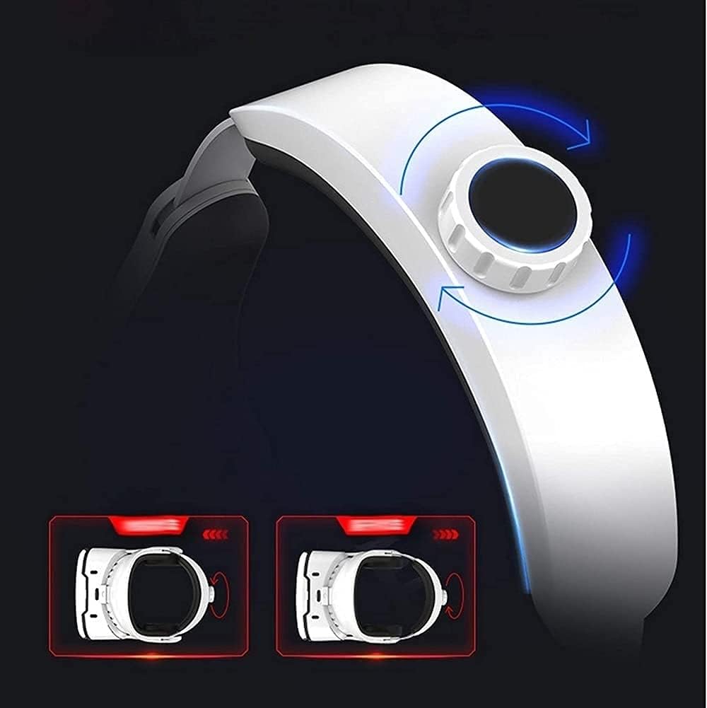 VR Headset, Virtual Reality Headset Adjustable 3D VR Glasses with Headphone for Movies Video VR Glasses for iOS Android Phones- Gift for Kids and Adults (White)