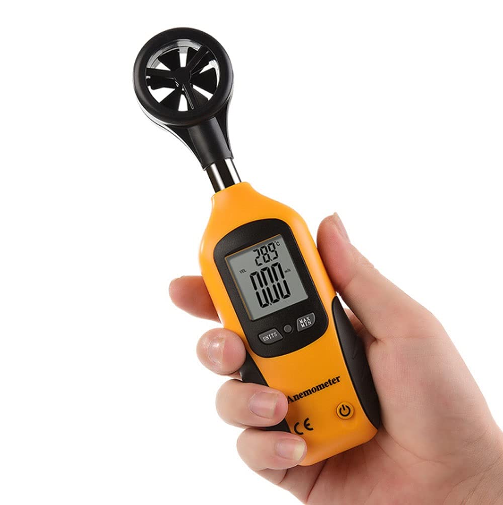 Anemometr cyfrowy, miernik prędkości wiatru, pomiar prędkości przepływu powietrza, pomiar temperatury wiatru z podświetleniem LCD do żeglarstwa, surfingu, wędkarstwa