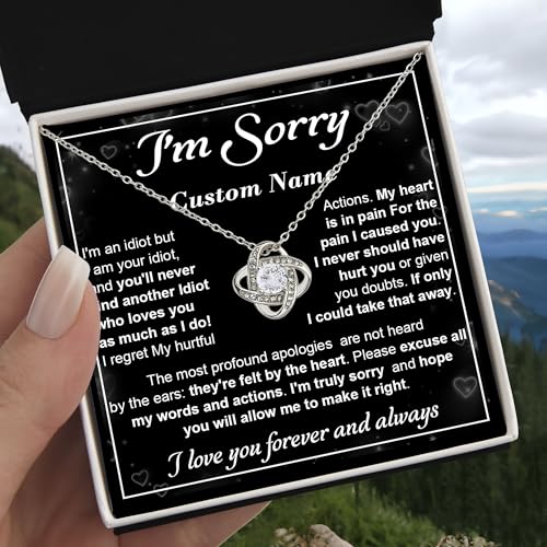 Custom I'm Sorry Necklace For Her, Im Sorry For Hurting You Gift, Forgive Me Gifts For Her, I Love You I'm Sorry Necklace Gift, Apologize Necklace For Wife Girlfriend Soulmate, Apology Love Necklace3