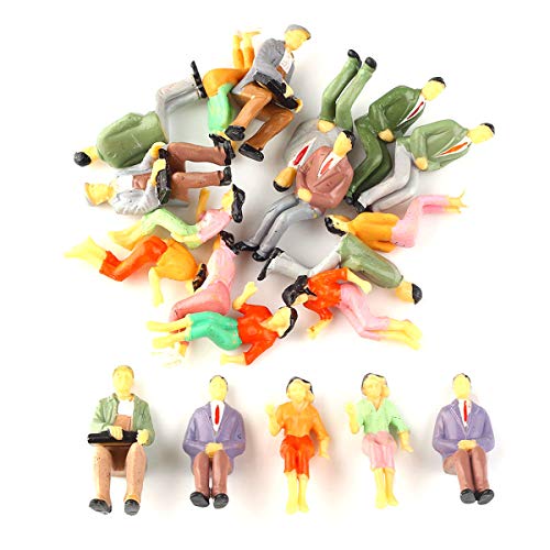 Iceyon 20pcs G Scale Model People Painted Passenger Figures Train Architectural Diorama Miniature Scenery Layout (Mixed Poses 1:25)