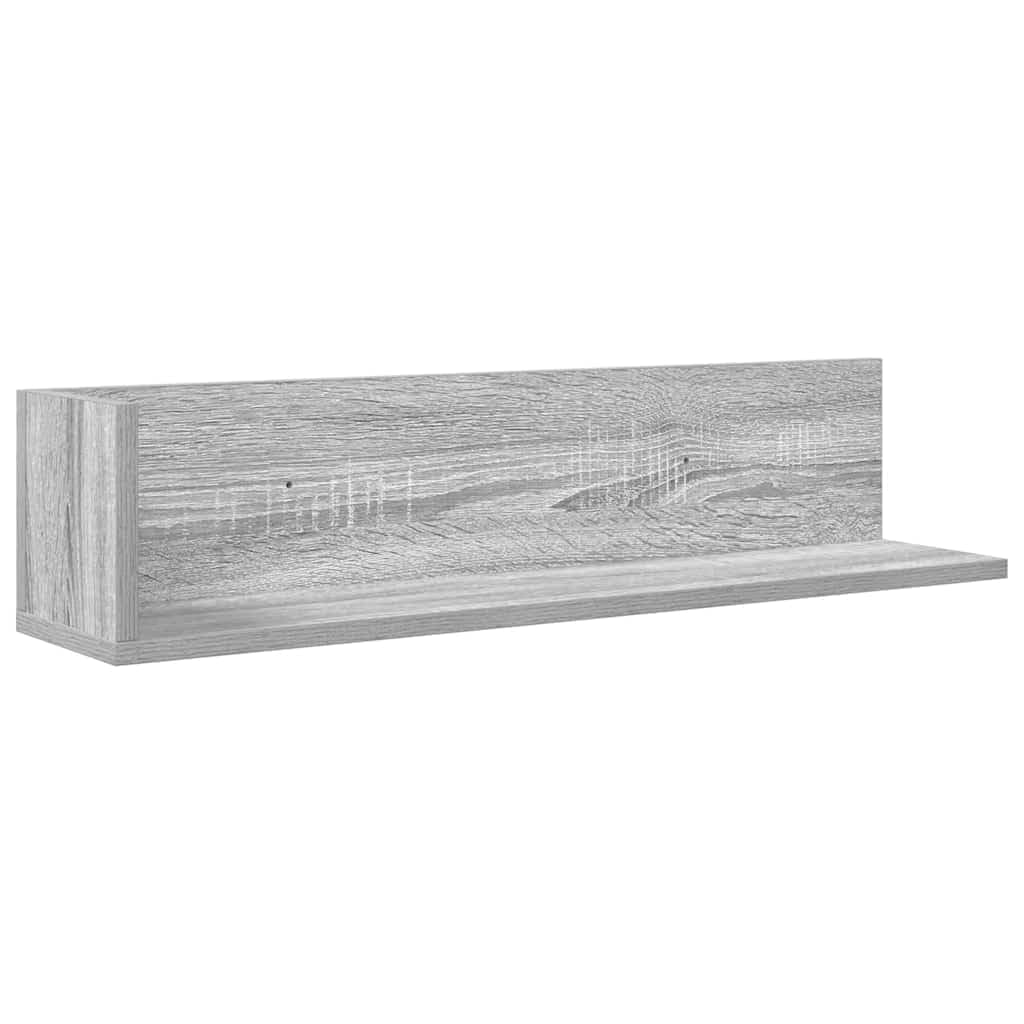 Lot de 2 étagères murales Gris Sonoma 75 x 16,5 x 16,5 cm