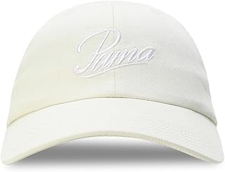 قبعة اسنشيال سكريبت مزينة بالشعار من بوما بتصميم داد كاب، لون الباين سنو وايت للبالغين من الجنسين، مقاس X