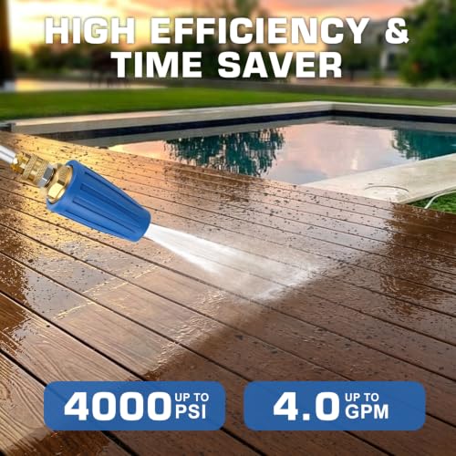 Pressure Washer Turbo Nozzle, 4000 PSI 360° Rotating Pressure Washer Nozzle Tips with 1/4" Quick Connect, 4.0 GPM, 4.0 Orifice for Cleaning Car, Garden, Concrete Brick by Dlvkavo - Used condition - Image 5