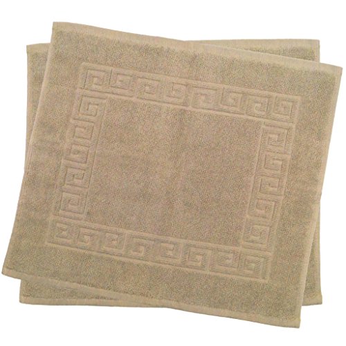 Julie Julsen 2er Pack 50 x 40 cm Badvorleger in Premium Qualität 900 gm2 in aktuellen Farben und 4 Größen aus Baumwolle Badematte Badteppich Duschvorleger Design Spirale Sand Cover