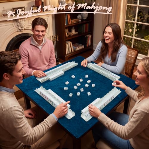 Gosome American Mahjong Racks con Pushers Set de 4 (17.5" Blanco Perla) miniatura 2