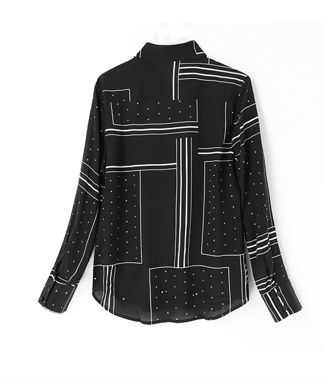 Disimlarl Camicie da donna in seta a maniche lunghe con risvolto Slim Stripe Print Bluse Button Office Lady Camicia casual