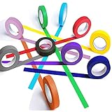 Jabuer Washi Tape -10 Different 0.6Inch x 10M Rainbow Rolls Art Supplies for Kids-Colored Masking Tape for Art,Lab,Labeling,Classroom Decoration,Office & Home Supplies