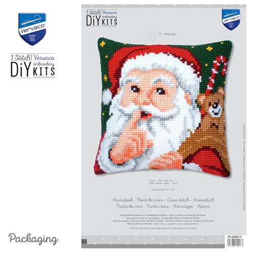 Point de croix complet Vervaco kit coussin 40 x 40 cm canevas facile