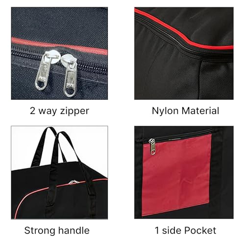 Image of Lazer Underbed Storage Bag Pack of 2, Large Capacity Clothes Organizer with Zipper & Handles, Moisture Proof Foldable Storage Bag for Blanket, Saree & Wardrobe (54 x 46 x 28 cm)