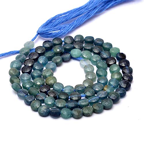 Naturalny niebieski Indicolite Turmalin 4 mm fasetowane koraliki Briolette | 33 cm plaża | Paraiba Turmalin z kamieni półszlachetnych opakowanie 5 sztuk, ma?y, materiał, Turmalin