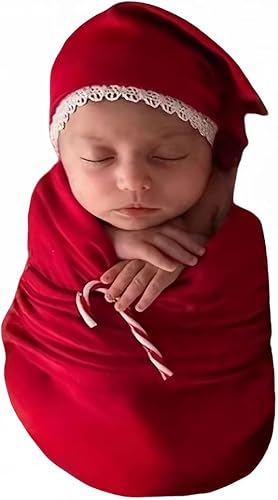 Vista 93 de Ropa de Navidad para recién nacido, accesorios para sesión de fotos, ropa de ganchillo, pantalones de sombrero rojo de Papá Noel, accesorios