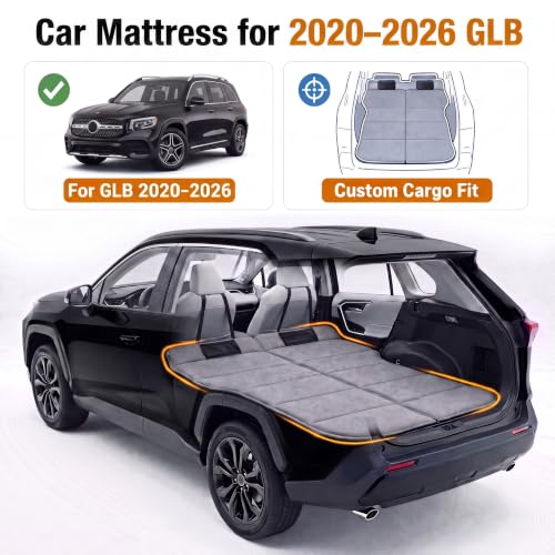 Image of Car Mattress for GLB 2020-2026, Upgraded Non-Inflatable Thickened Foam SUV Car Camping Mattress, Foldable Trunk Sleeping Pad Car Bed Mattress for Road Trips Camping Travel