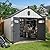 Amopatio Outdoor Storage Shed,8x10 Resin Shed with Floor Included, Outside Sheds Storage Waterproof for Bike, Tools, Garden, Backyard