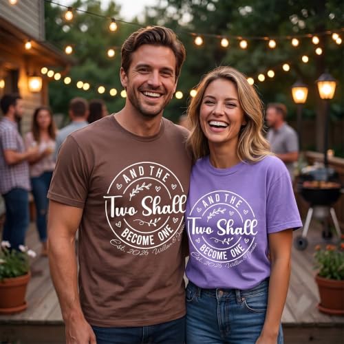 Image of Anniversary Matching Shirts, for Couple, Heart Design T-Shirt Set, Wedding Present, Honeymoon Outfit