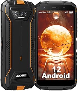 DOOGEE S41 Rugged Smartphone, 6300mAh Battery, 6GB+16GB (1TB Expand), Android 12 SIM Free Mobile Phones, 5.5 Inches, AI Triple Camera, IP68/69K Lightweight 4G Waterproof Phone, Face ID, GPS - Orange