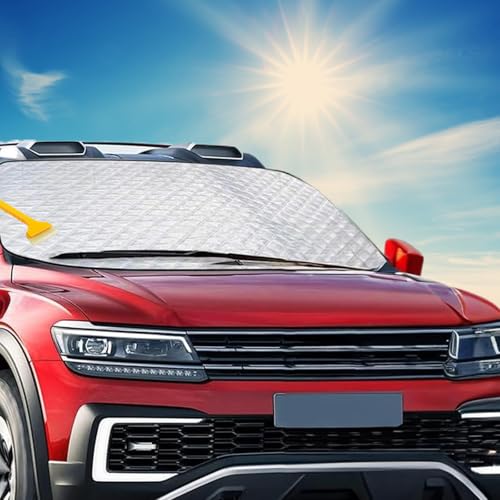 Pare Soleil Voiture Pare Brise Avant,Pare Soleil Voiture,Couverture Pare Brise Voiture,Bâche Pare Brise Protection,Bâche Protection Anti Pluie,Poussière,Givre,140x95cm