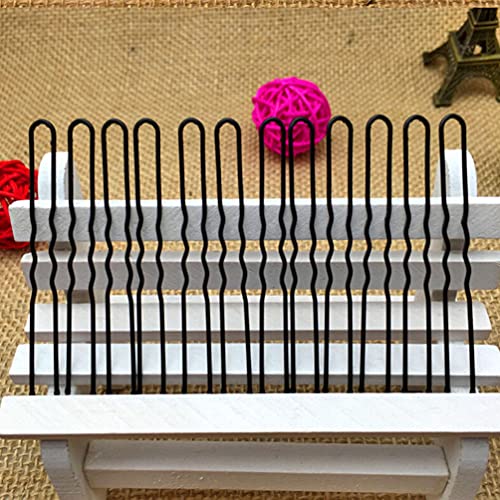 Lurrose 35 peças de grampos de cabelo femininos em formato de U preto de aço inoxidável, acessórios