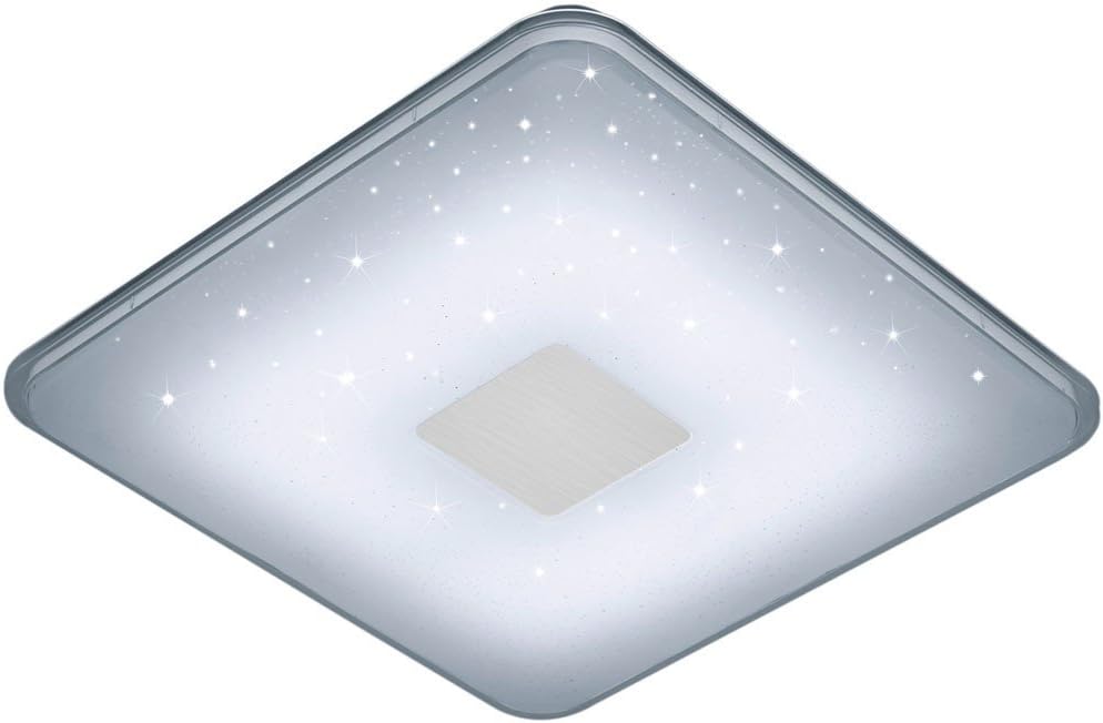 Trio Leuchten Samurai 628613001 LED Ceiling Light Acrylic White with Starlight Effect, Includes 21.5 Watt LED, Remote Control [Energy Class F]