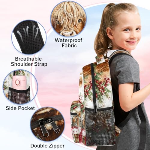 Western Cow Backpack for Women Men Highland Cow Shoulder Computer Laptop Adults Backpack Sports Hiking Gym Workout Travel Casual Daypack4