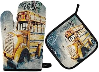 975 Rękawice kuchenne i uchwyty na garnki Boże Narodzenie życzenia rękawice do piekarnika i uchwyty na garnki przeciw poparzeniom rękawice do pieczenia trwałe rękawice kuchenne do pieczenia kobiet kuchnia