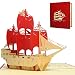 Produktbild LINPOPUP® Pop-Up Karte Reise  Segelboot, 3D Karte als Reisegutschein zu Verschenken, für Kreuzfahrt, Segelreise oder Reise ans Meer, als Geldgeschenk für Boot Führerschein, N114