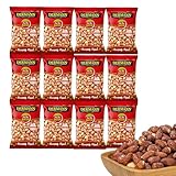 12 Stück × 200 g Erdnüsse mit Schale und Salz, geröstet & gesalzen – Knuspriger Snack für Filmabend & Freunde, Zwischendurch, Party & Büro, Familienfeiern (12 Stück × 200 g, Gesalzene Erdnüsse)