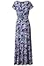 Kranda Womens Vintage Floral Print Short Sleeve Maxi Long Party Dress (X-Large, Purple)