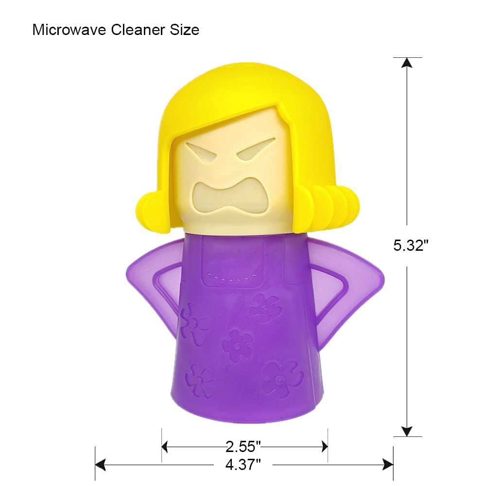 iFlyMars Asltw Angry Mom Microwave Oven Steam Cleaner, Clever Mama Microwave Cleaner, the Fun and Easy Way to Steam Clean Your Microwave, Cut Cleaning Time by Half (Purple) , 4.37 x 2.55 x 5.32 2
