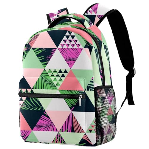 Sac à dos d'école anti-usure à motif palmier multicolore pour protéger les cahiers