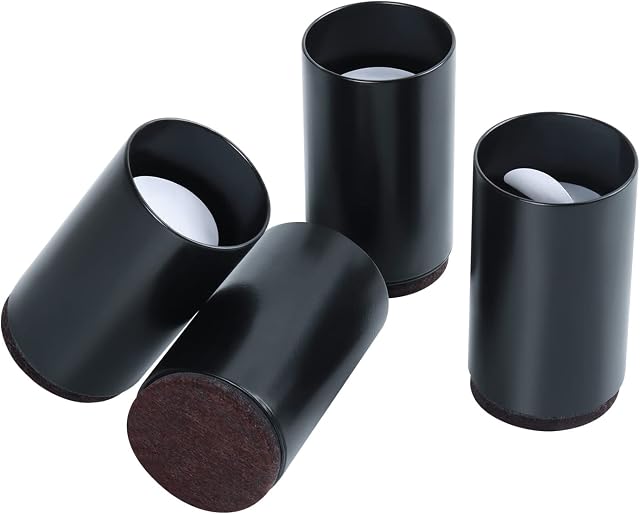 GAGUIUP Furniture Risers 5cm, Bed Risers 2 inch Black Round, 4-Pack Sofa Risers Chair Raisers, Desk Riser, Heavy Duty Bed Raisers, Adjustable Furniture Lifter, Diameter in 1.4", Supports 20,000 lbs