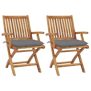 Generisch Generisch Gartenstühle 2 STK. mit Grauen Kissen Massivholz Teak,Möbel,Gartenmöbel,Gartensitzmöbel,Gartenstühle-3062422 Generisch Generisch Gartenstühle 2 STK. mit Grauen Kissen Massivholz Teak,Möbel,Gartenmöbel,Gartensitzmöbel,Gartenstühle-3062422