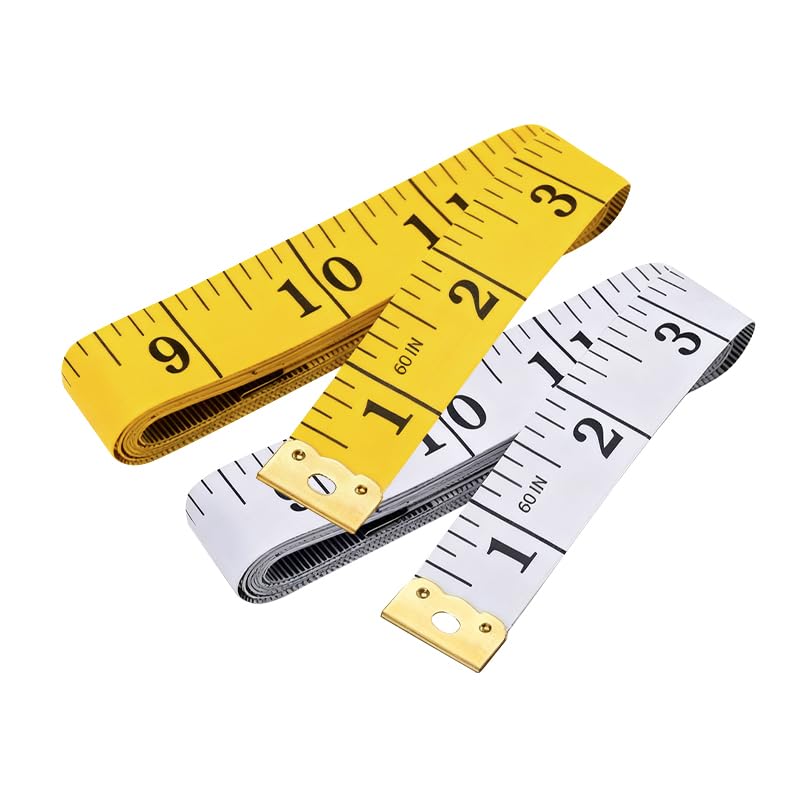 Soft Tape Measure Dual Scale Standard & Metric Measurements Tape Scale Body Measuring Tape for Weight Loss Tailor Craft Ruler 60 Inches (White)