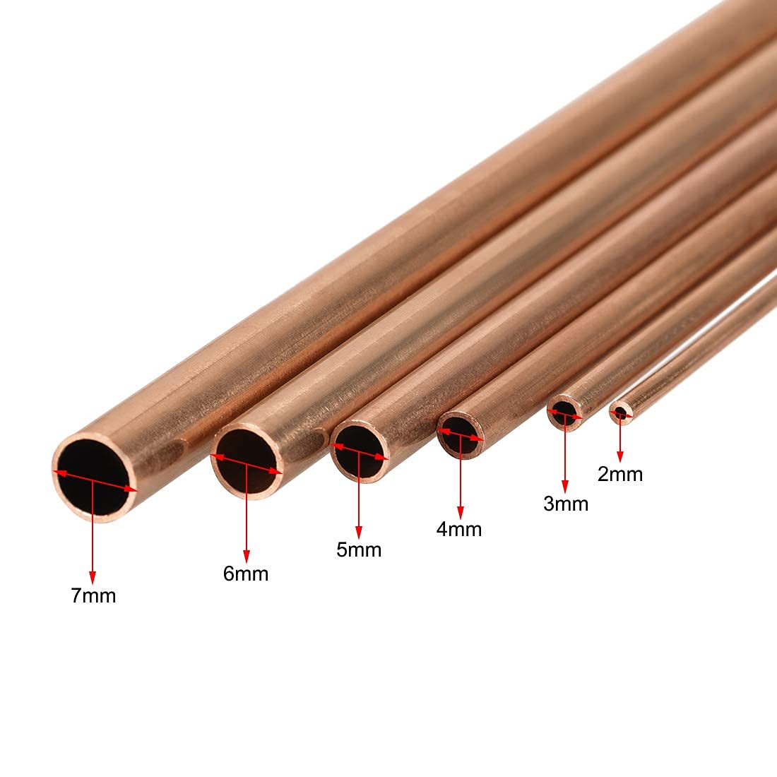 Amazon.co.jp: XYWHPGV 銅管、2mm 3mm 4mm 5mm 6mm 7mm OD x 0.5mm壁厚